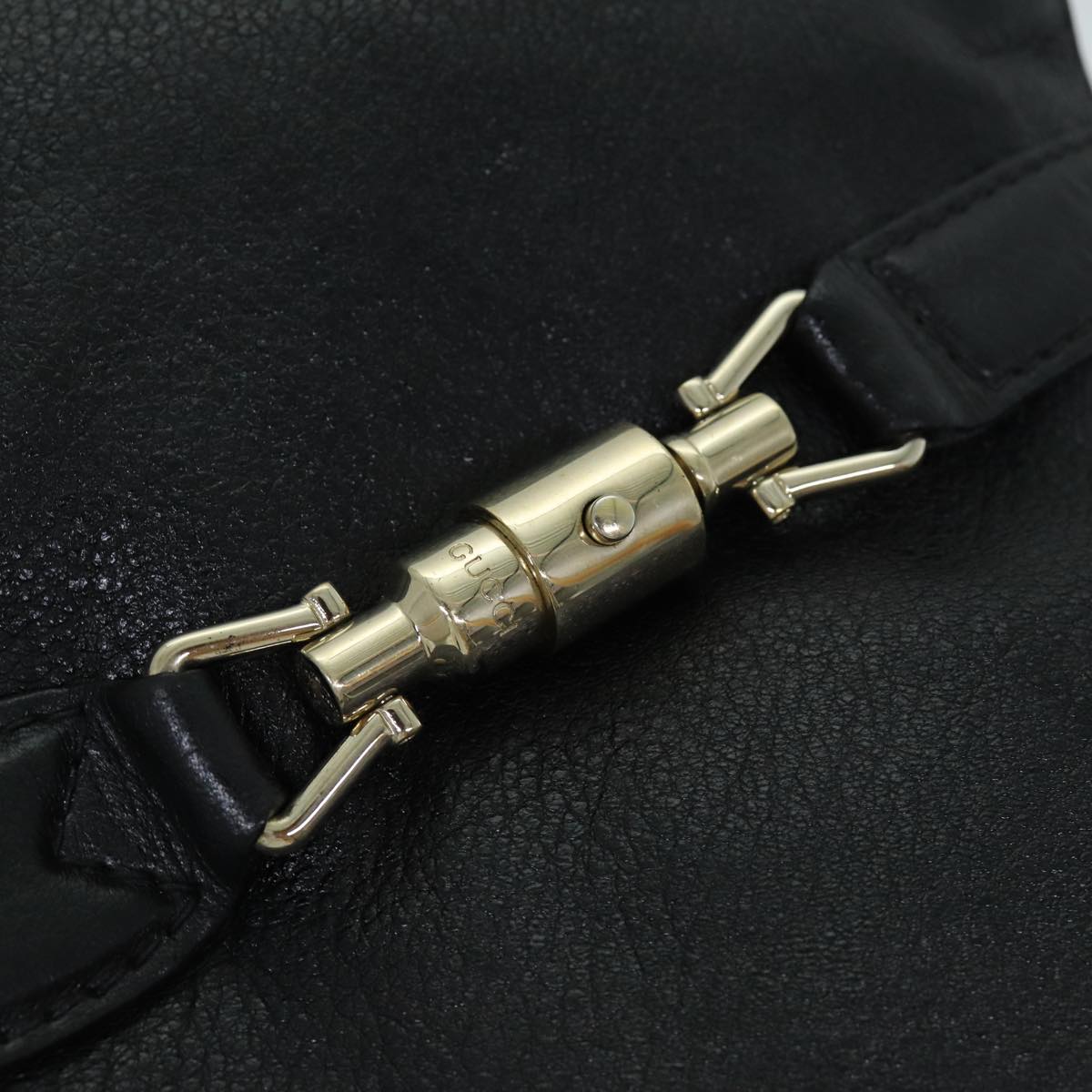 GUCCI Bamboo Jackie Shoulder Bag Leather Black 223929 79722