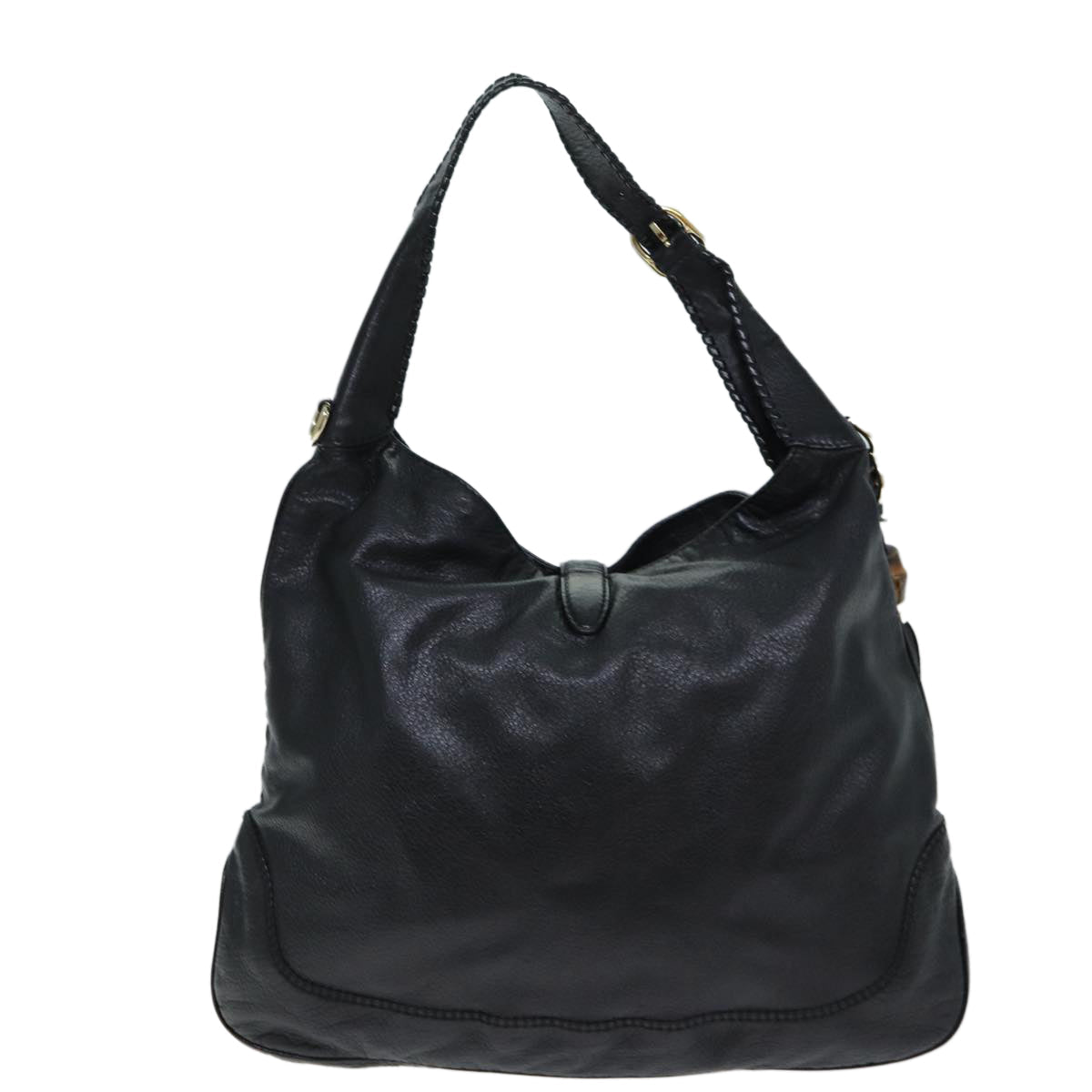 GUCCI Bamboo Jackie Shoulder Bag Leather Black 223929 79722