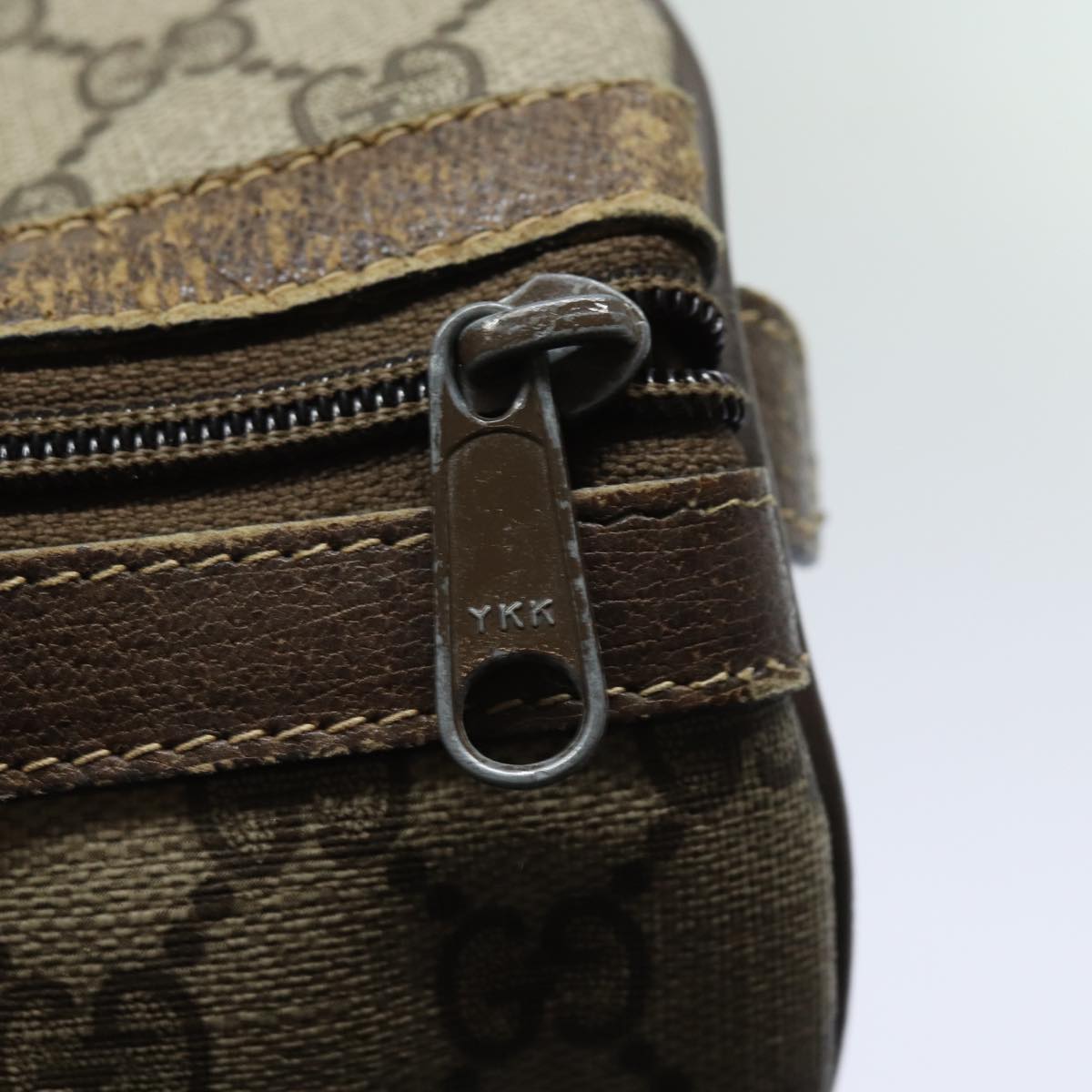 GUCCI GG Supreme Web Sherry Line Boston Bag PVC Beige Red 40 02 007 79749