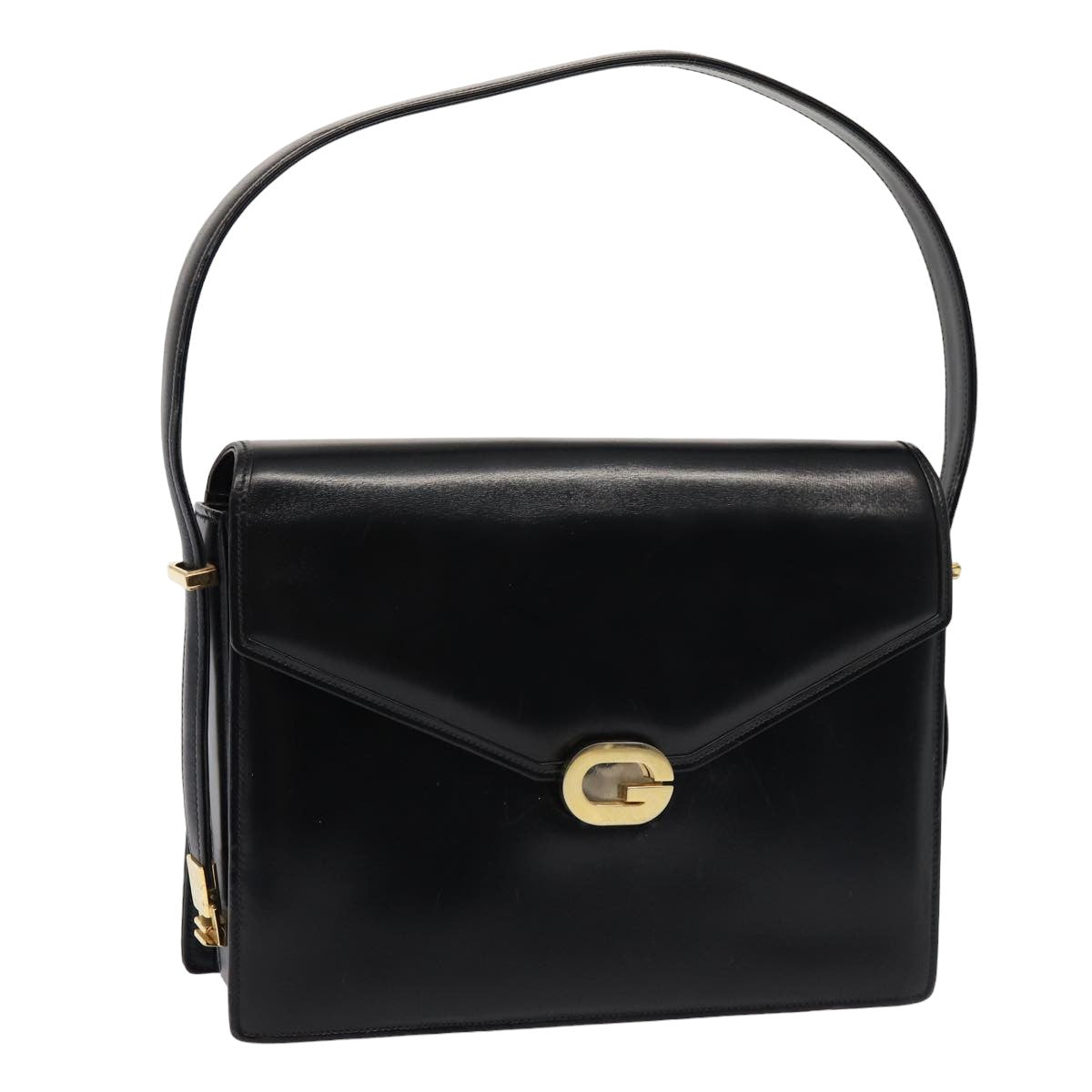GUCCI Hand Bag Leather Black 79763
