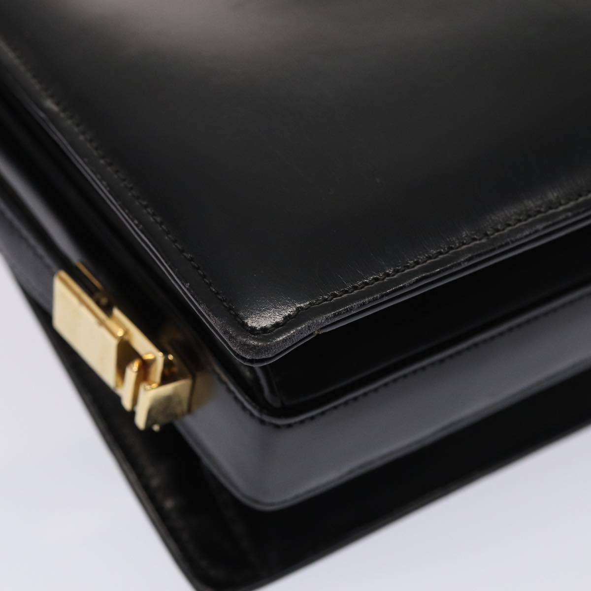 GUCCI Hand Bag Leather Black 79763
