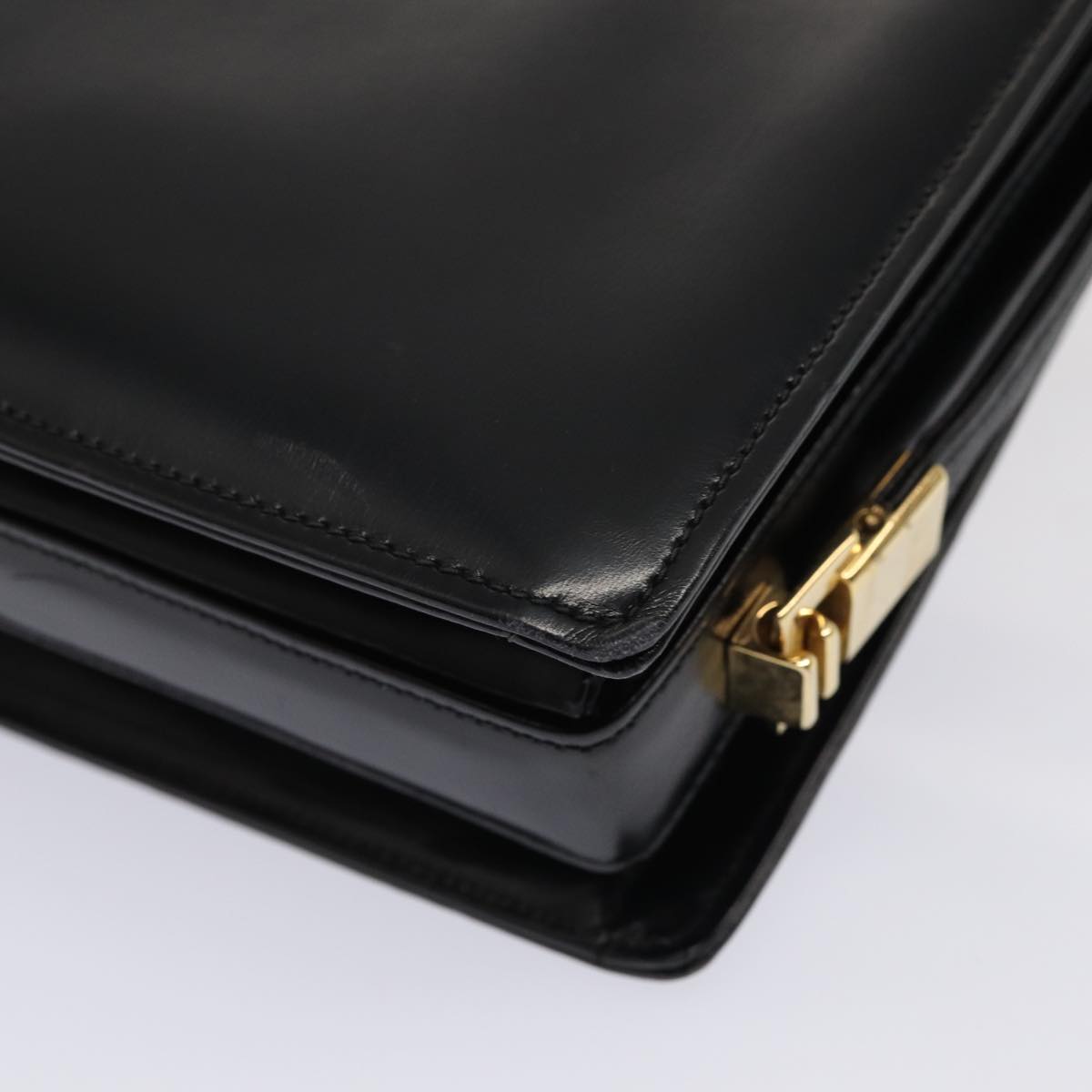 GUCCI Hand Bag Leather Black 79763