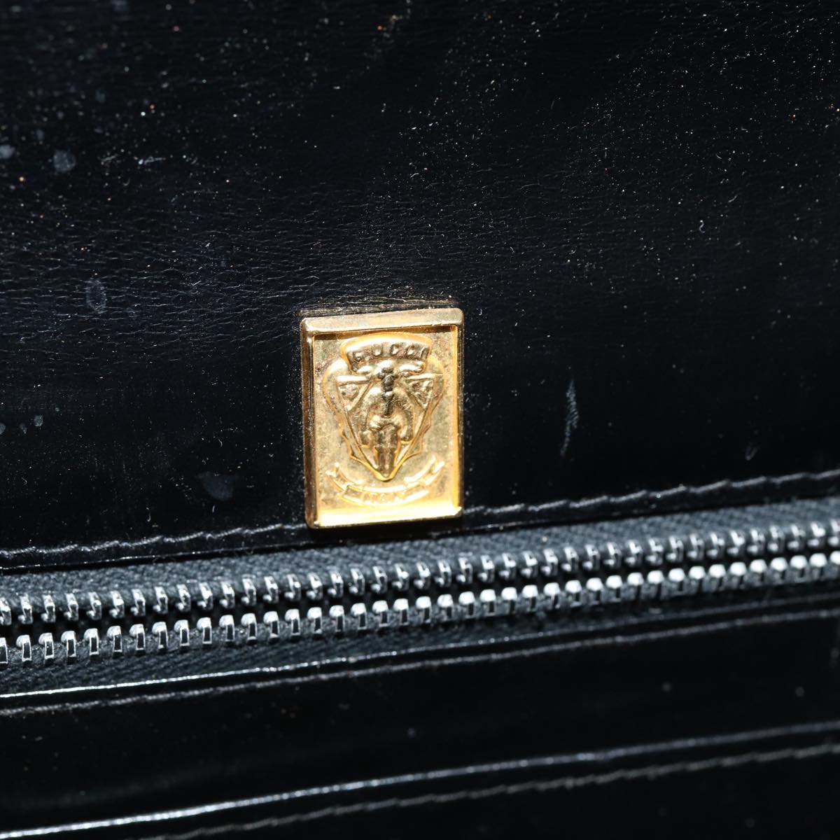 GUCCI Hand Bag Leather Black 79763