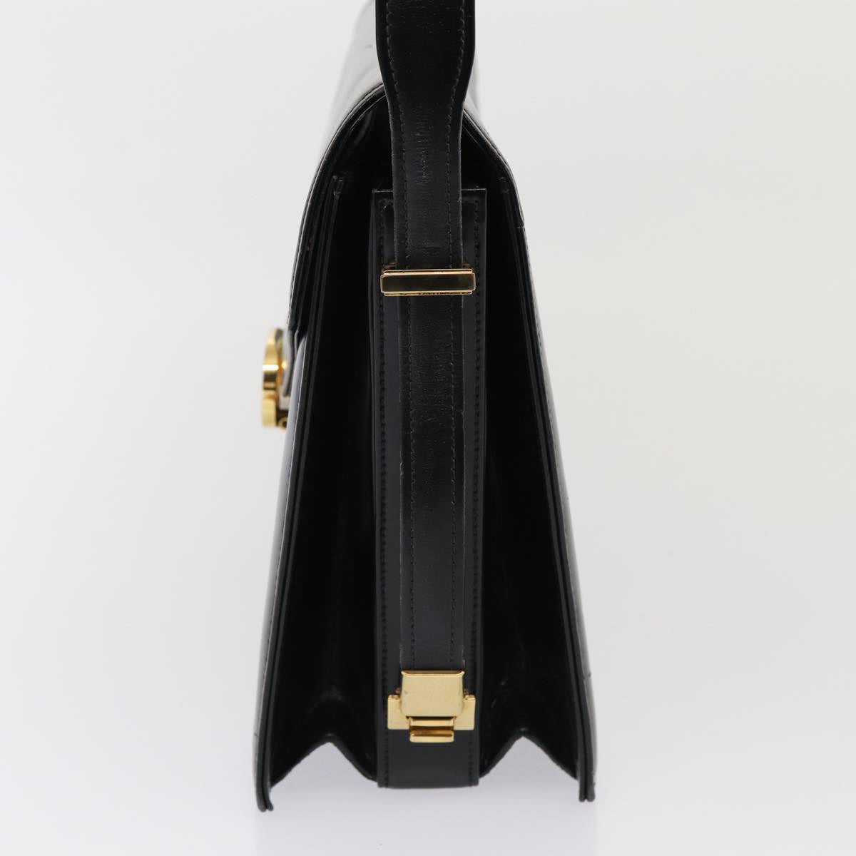 GUCCI Hand Bag Leather Black 79763