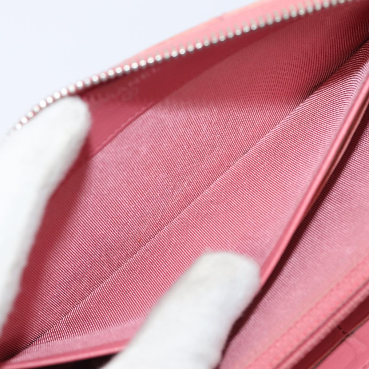 CHANEL Matelasse Long Wallet Lamb Skin Pink CC 79765