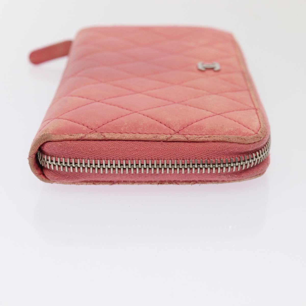 CHANEL Matelasse Long Wallet Lamb Skin Pink CC 79765