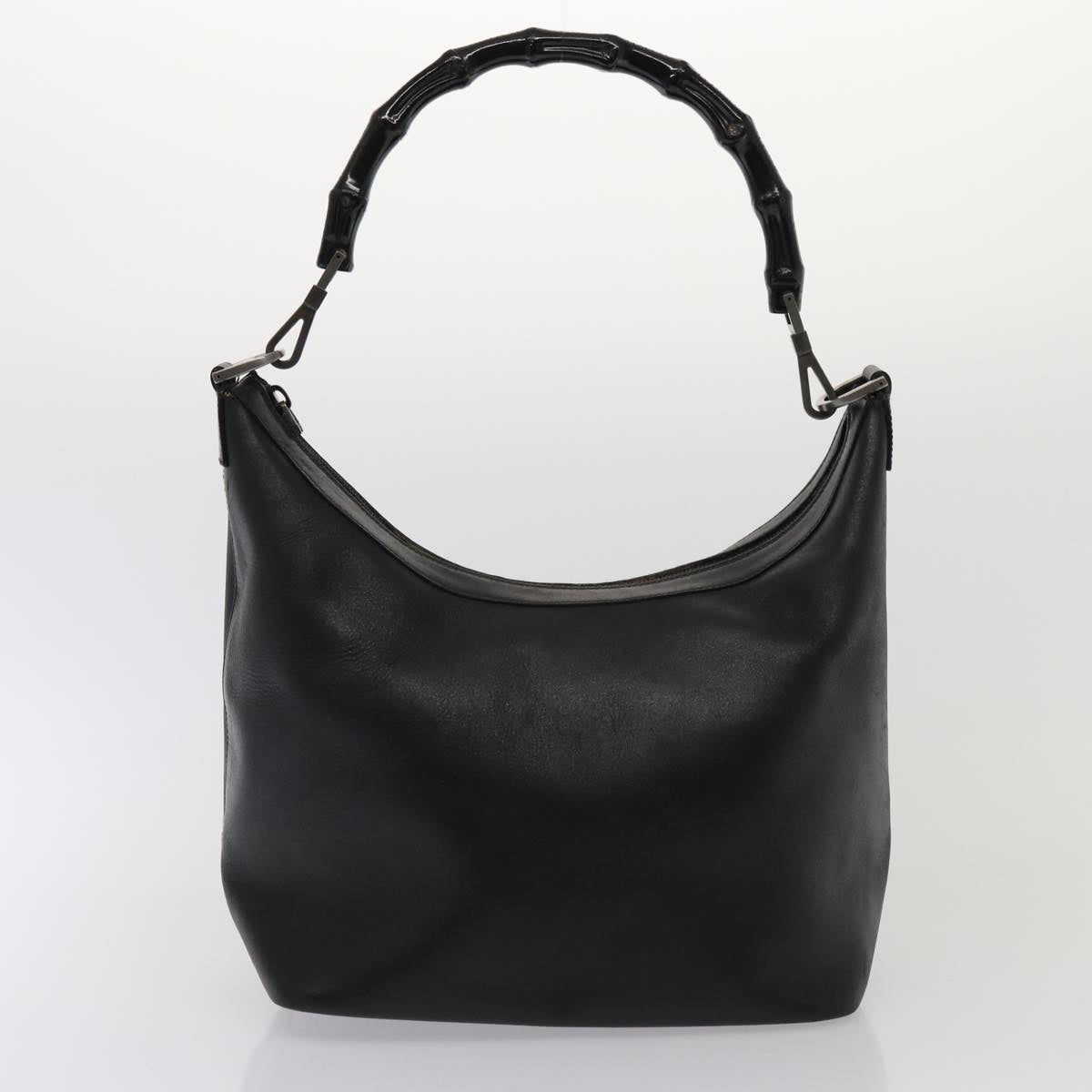 GUCCI Bamboo GG Canvas Shoulder Bag Leather Canvas 2Set Black 79793