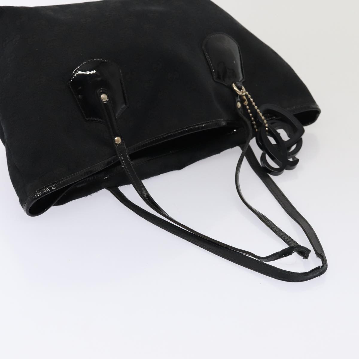 GUCCI Bamboo GG Canvas Shoulder Bag Leather Canvas 2Set Black 79793