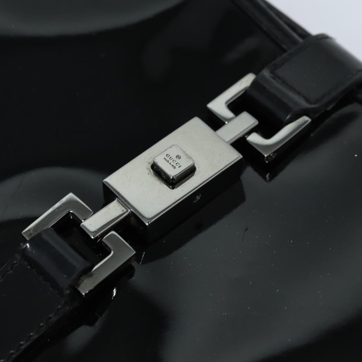 GUCCI Jackie Shoulder Bag Enamel Black 001 4272 79821