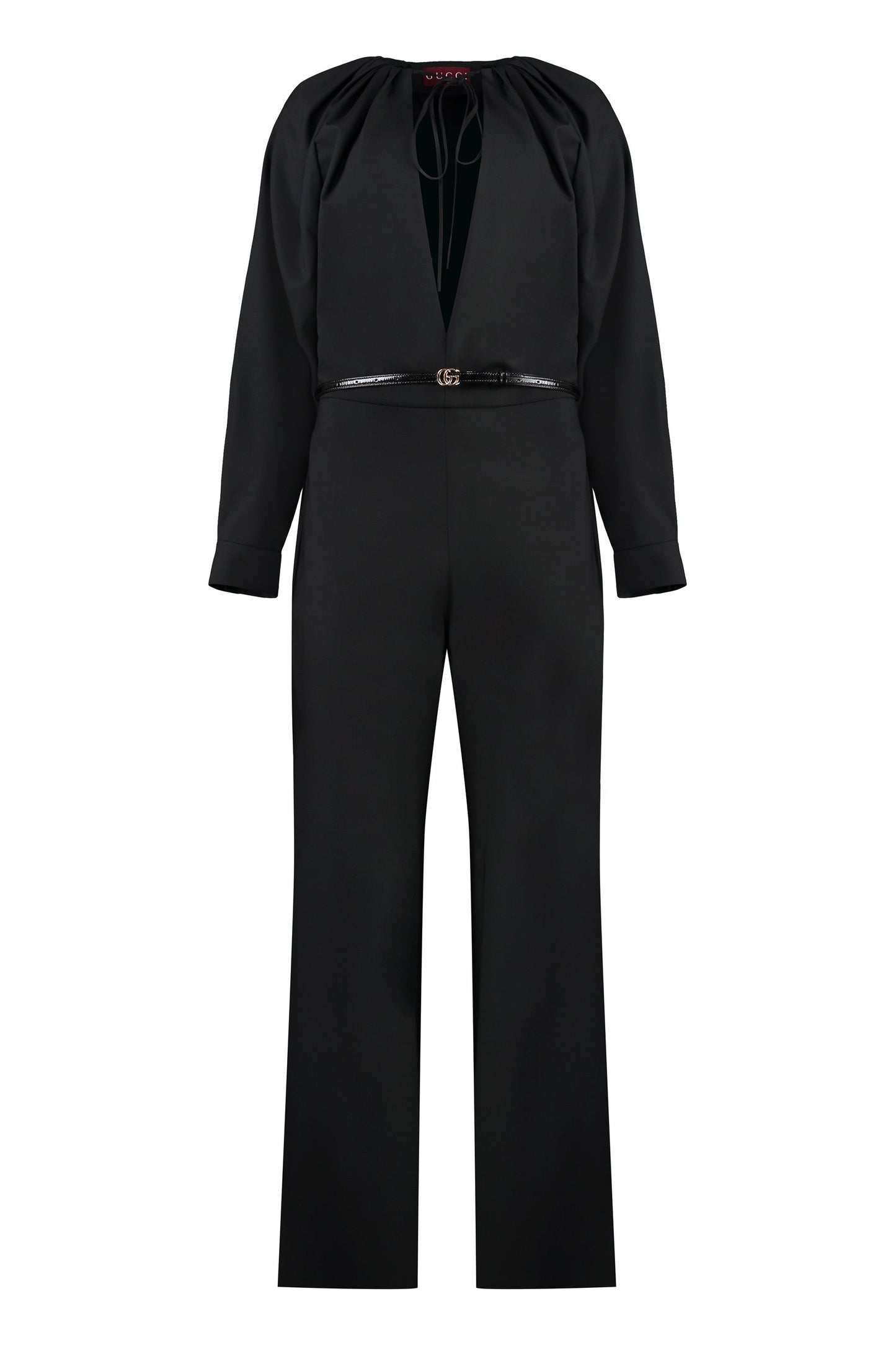GUCCI Stretch Wool Jumpsuit with Detachable Belt