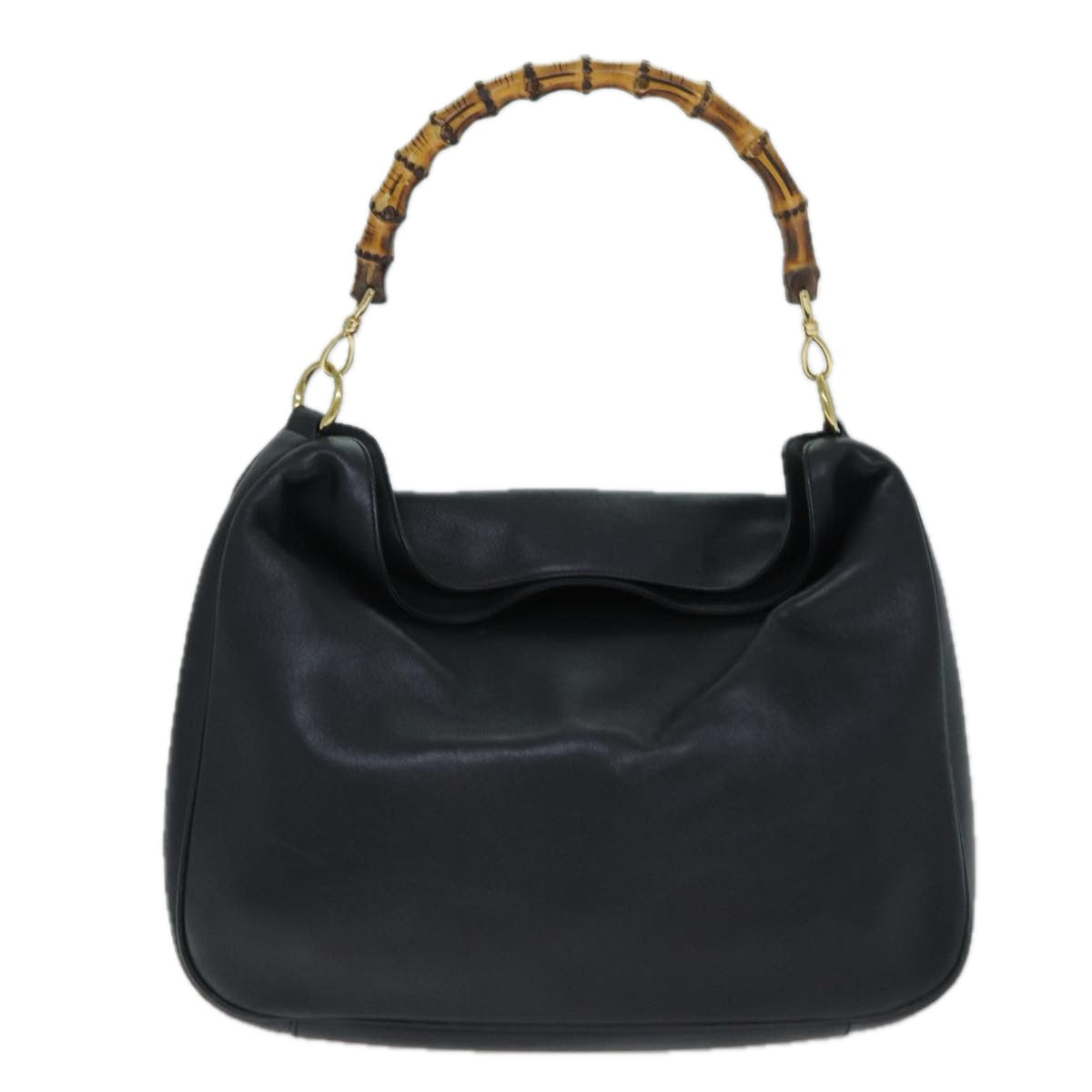GUCCI Bamboo Hand Bag Leather 2way Black 79903