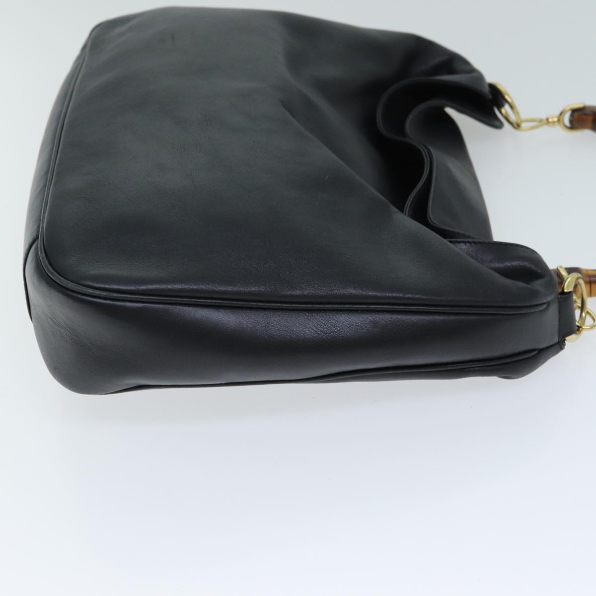 GUCCI Bamboo Hand Bag Leather 2way Black 79903
