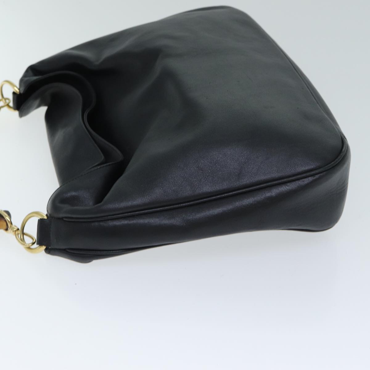 GUCCI Bamboo Hand Bag Leather 2way Black 79903