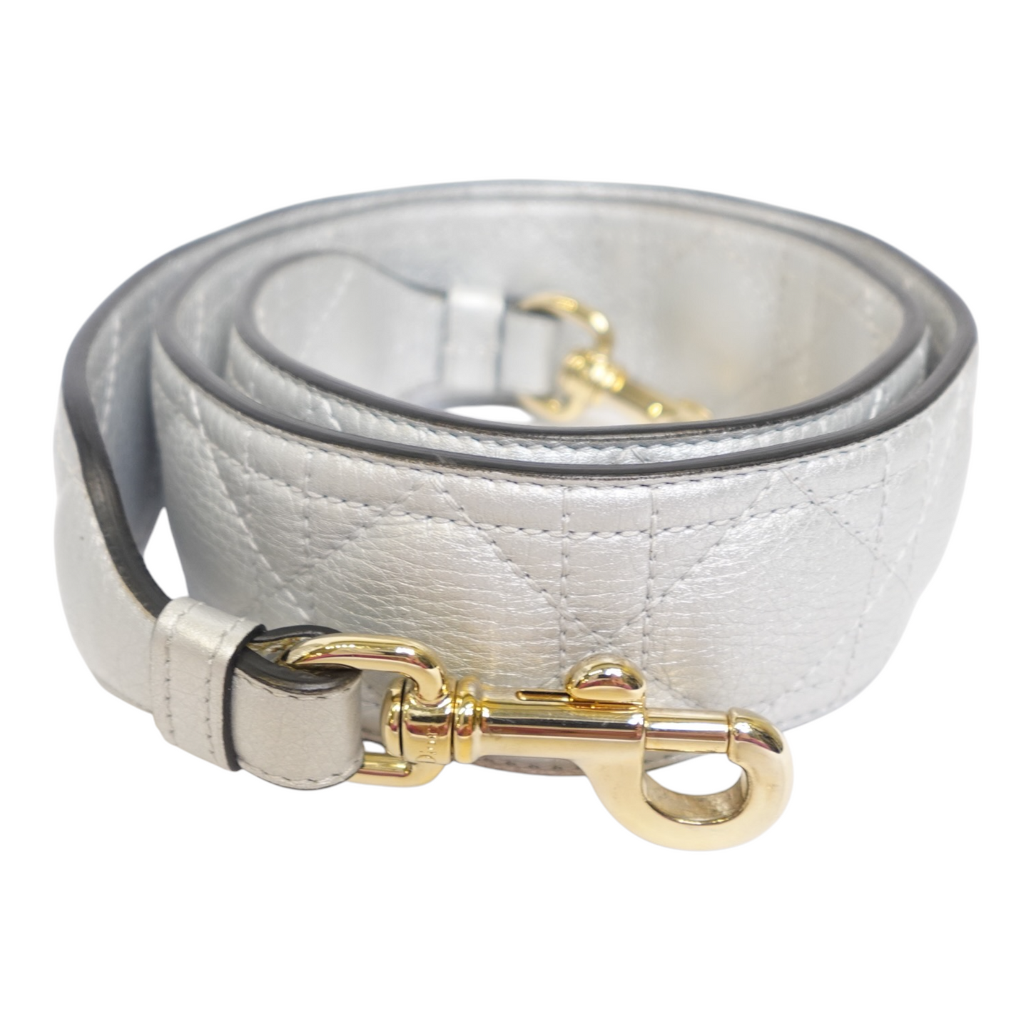 Christian Dior Metallic Grained Calfskin Cannage Mini Lady Dior