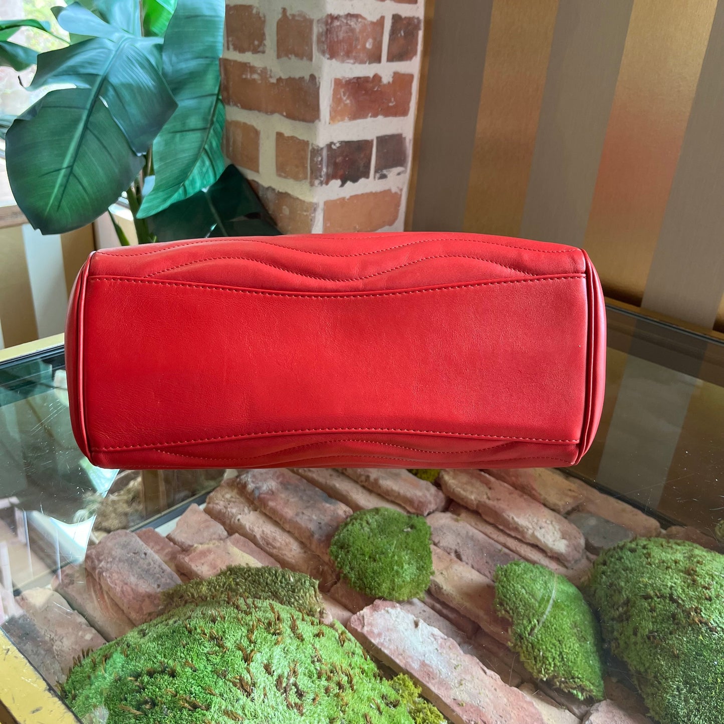 LOUIS VUITTON New Wave Red Leather Chain Tote Bag