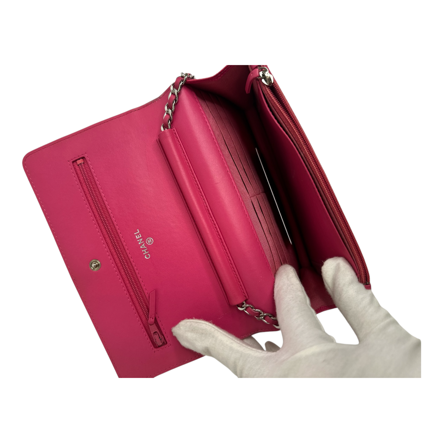 Chanel Hot Pink Lizard WOC Wallet On Chain