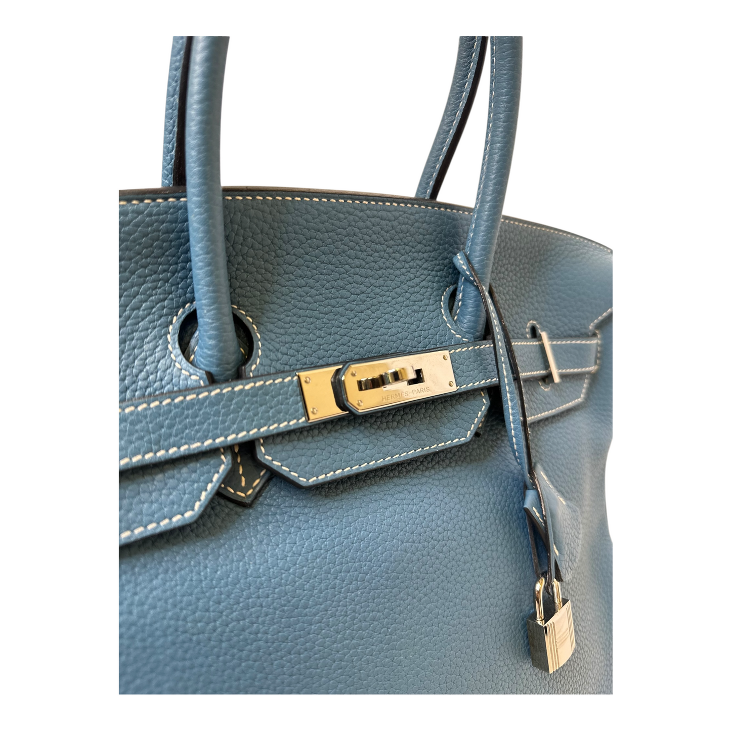 Hermes Birkin 35 Blue Jean Togo Silver Hardware