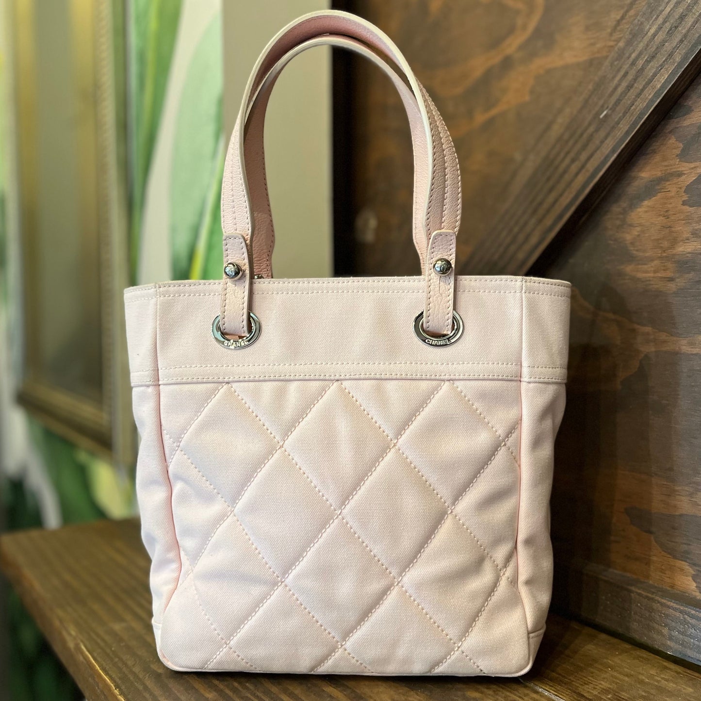 CHANEL Paris-Biarritz Petite Canvas Shopping Tote Bag