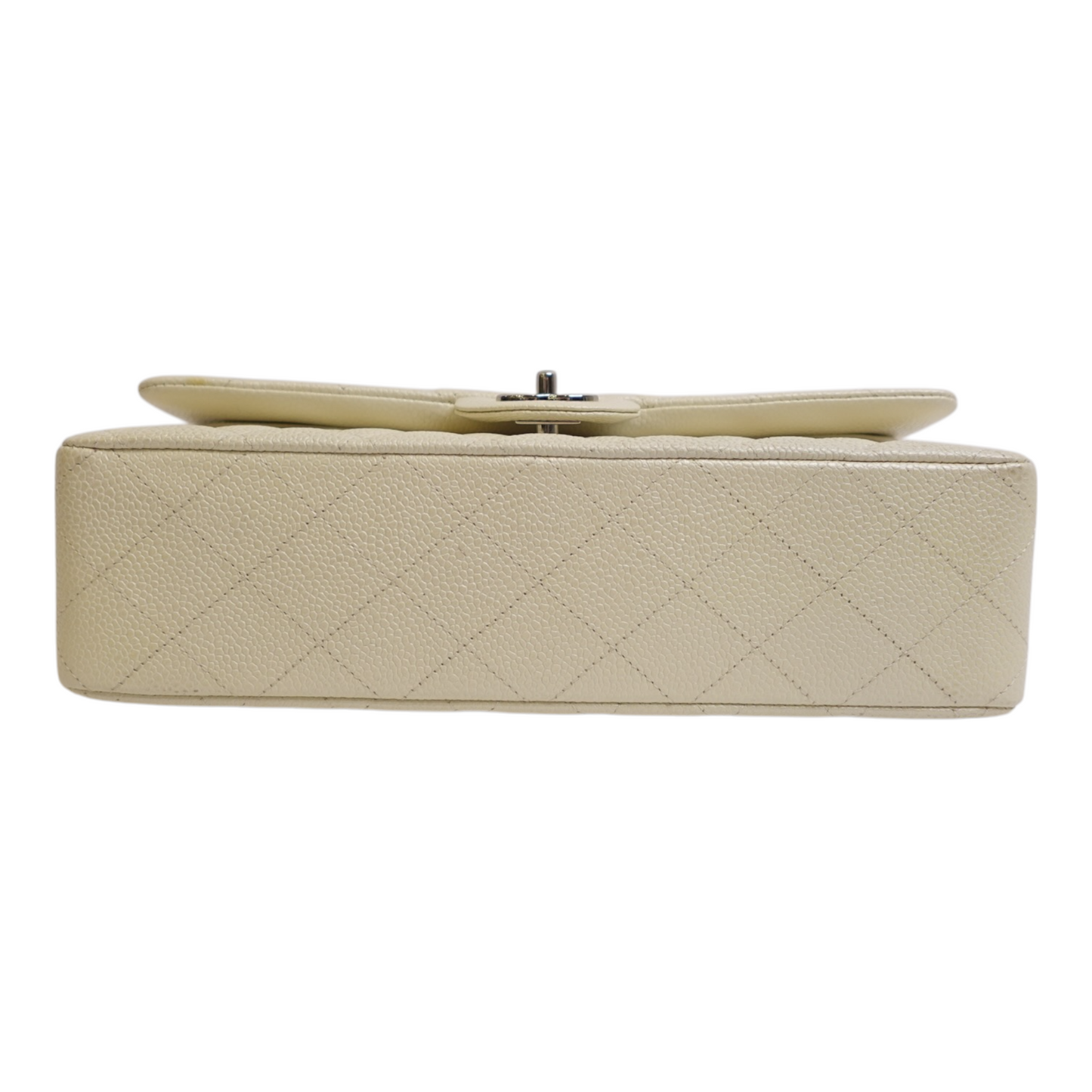 Chanel Medium Double Flap Pearlescent Ivory Caviar