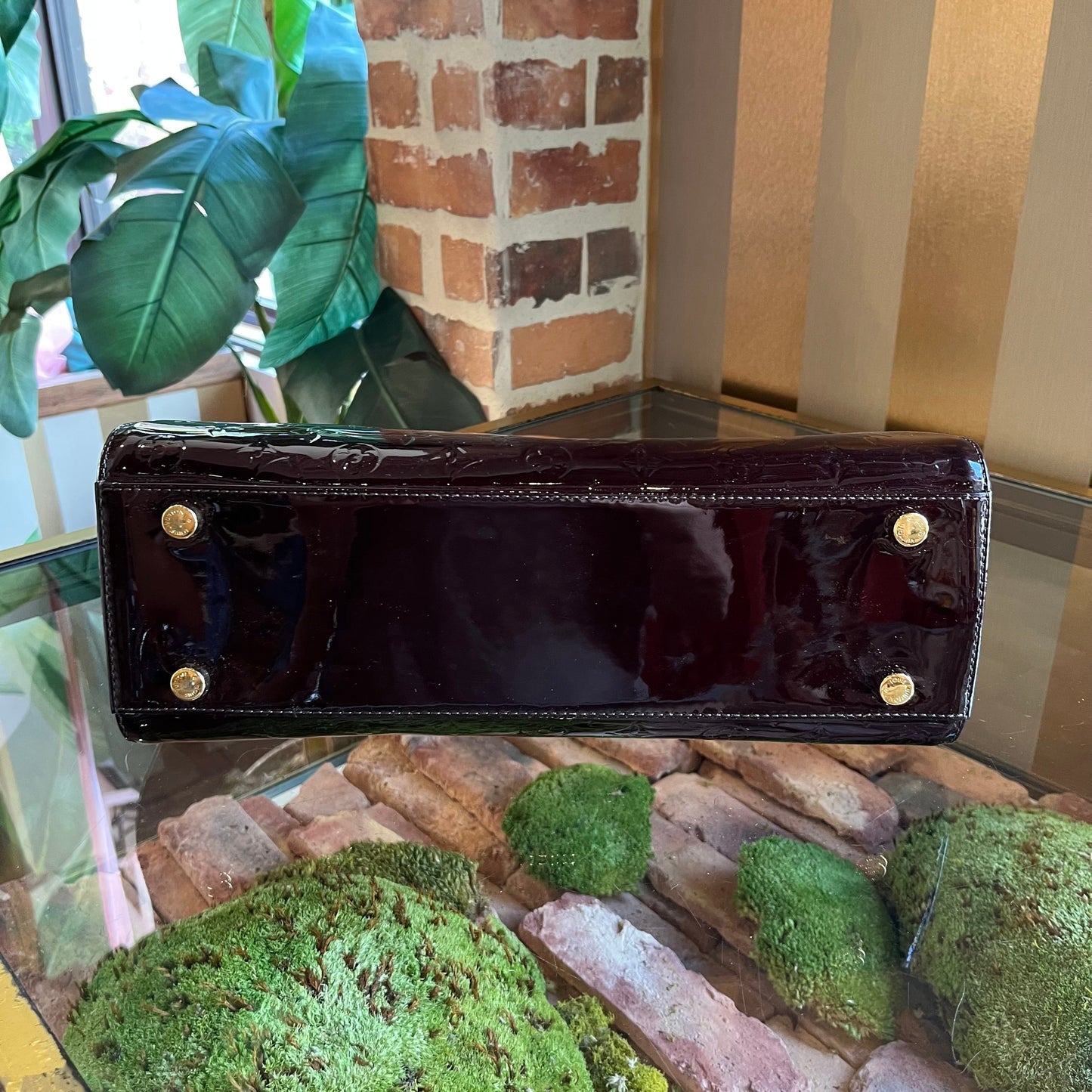 LOUIS VUITTON Brea GM Amarante Vernis Patent Leather Shoulder Bag