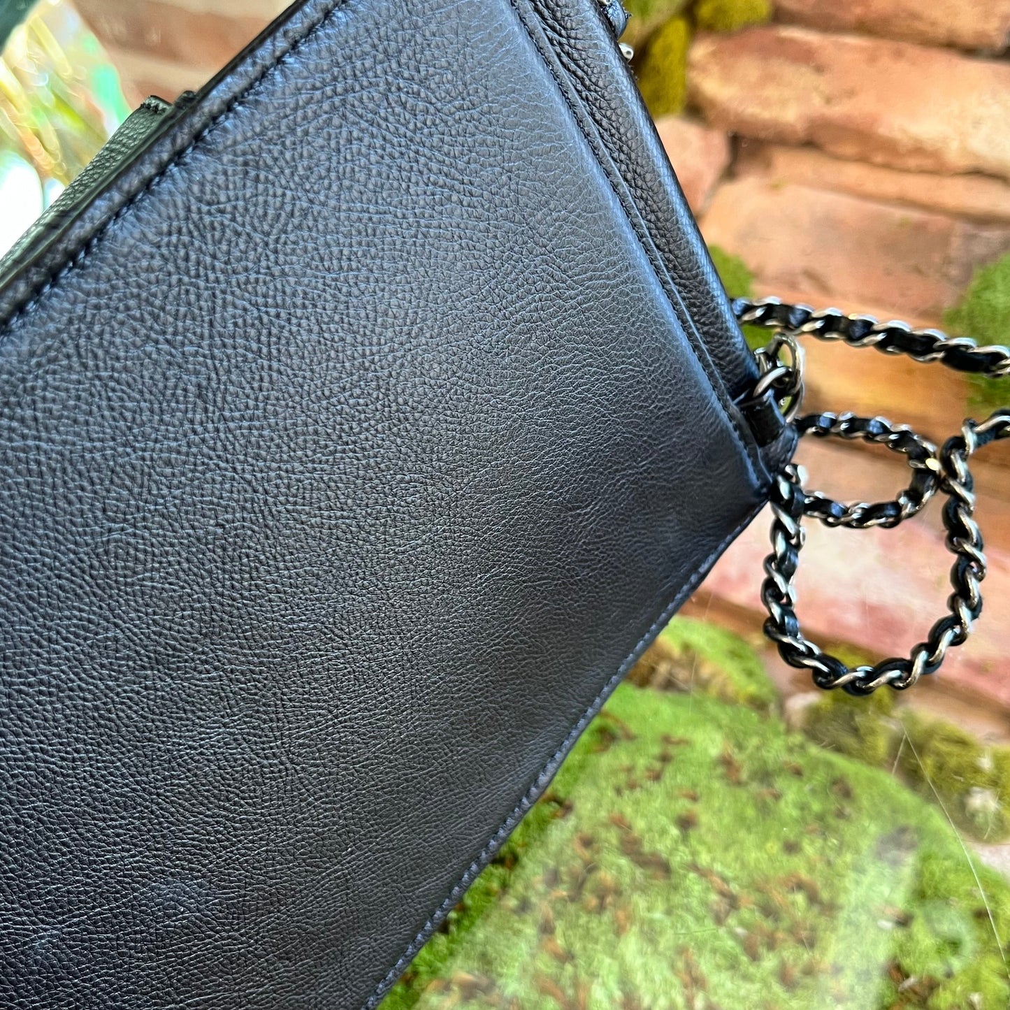 CHANEL CC Waiter Caviar Crossbody Bag