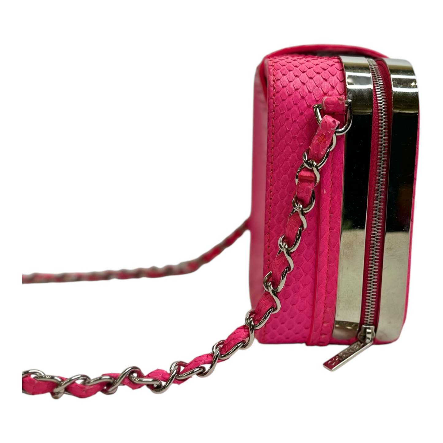 Chanel Snakeskin Mini CC Box Camera Bag Pink