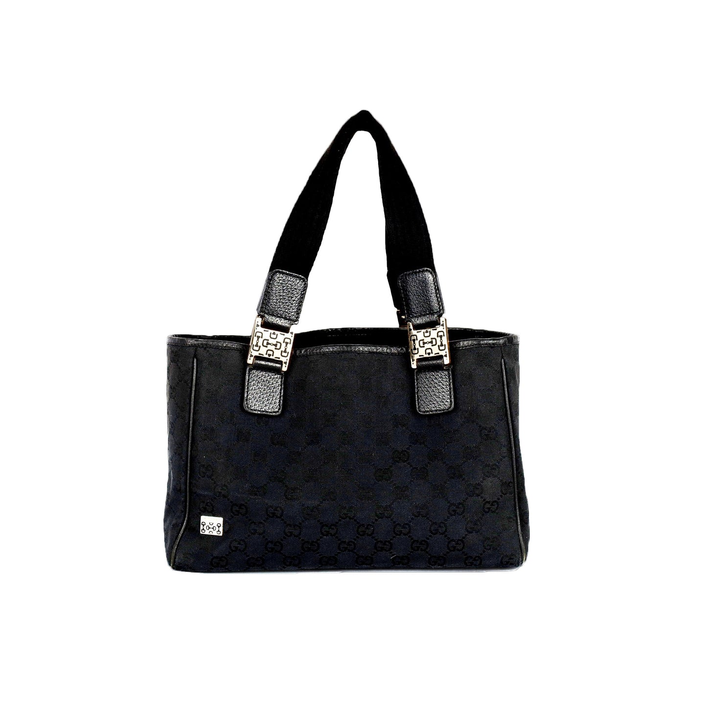 GLM-- Black GG Canvas Tote Bag - '00s