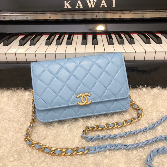 CHLOriginal Small Classic Flap Bag Gold Hardware Blue For Women, Women’s Handbags, Shoulder Bags 7.5in/19cm AP33814