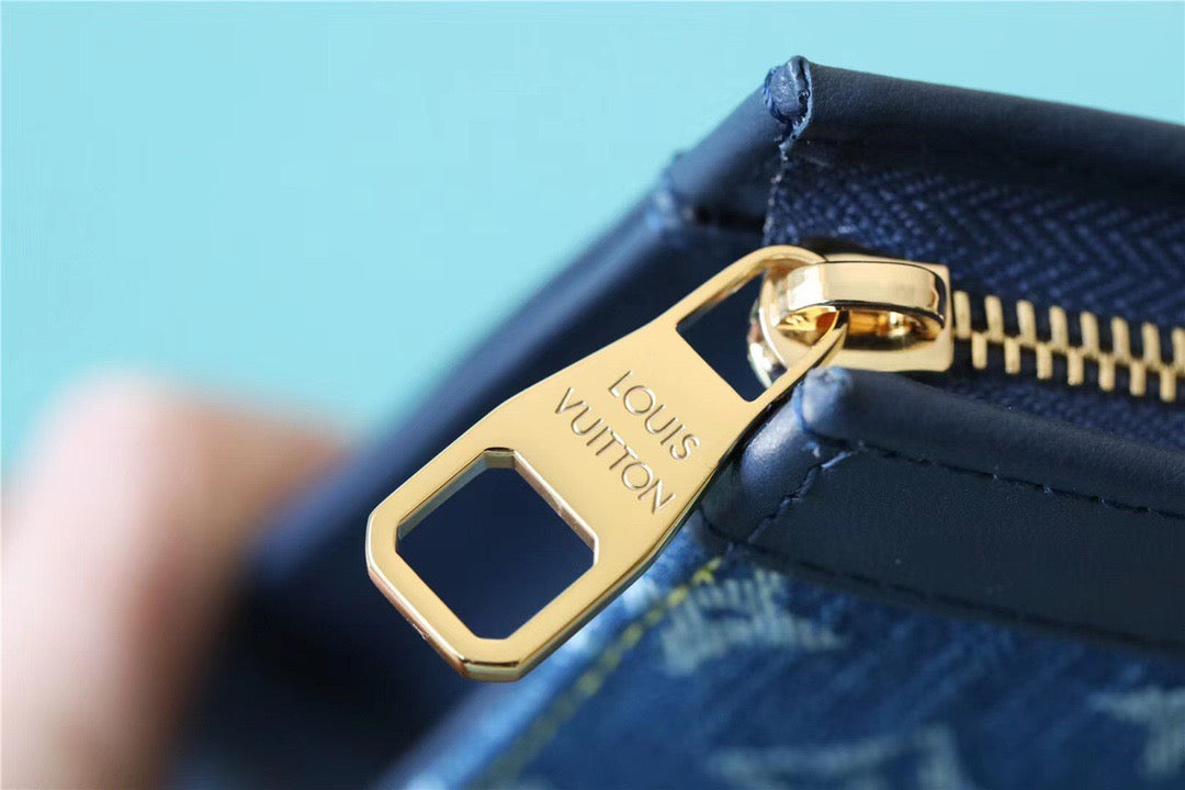 LV Pochette Voyage MM Monogram Drip Blue By Nigo For Pre-Spring, Travel AcGLAMIssories 27cm LV M45961