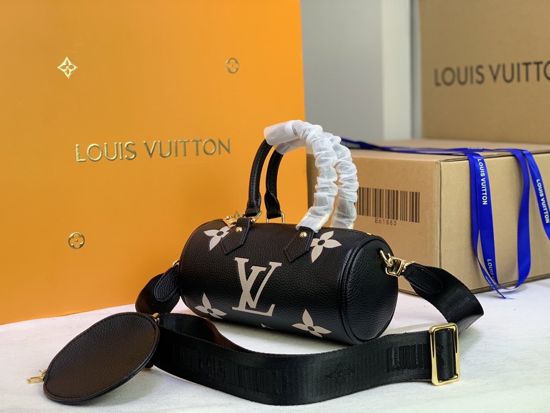 LV Papillon GLAMI Monogram Empreinte Black/Beige For Women,  Shoulder And Crossbody Bags 7.9in/20cm LV M45980