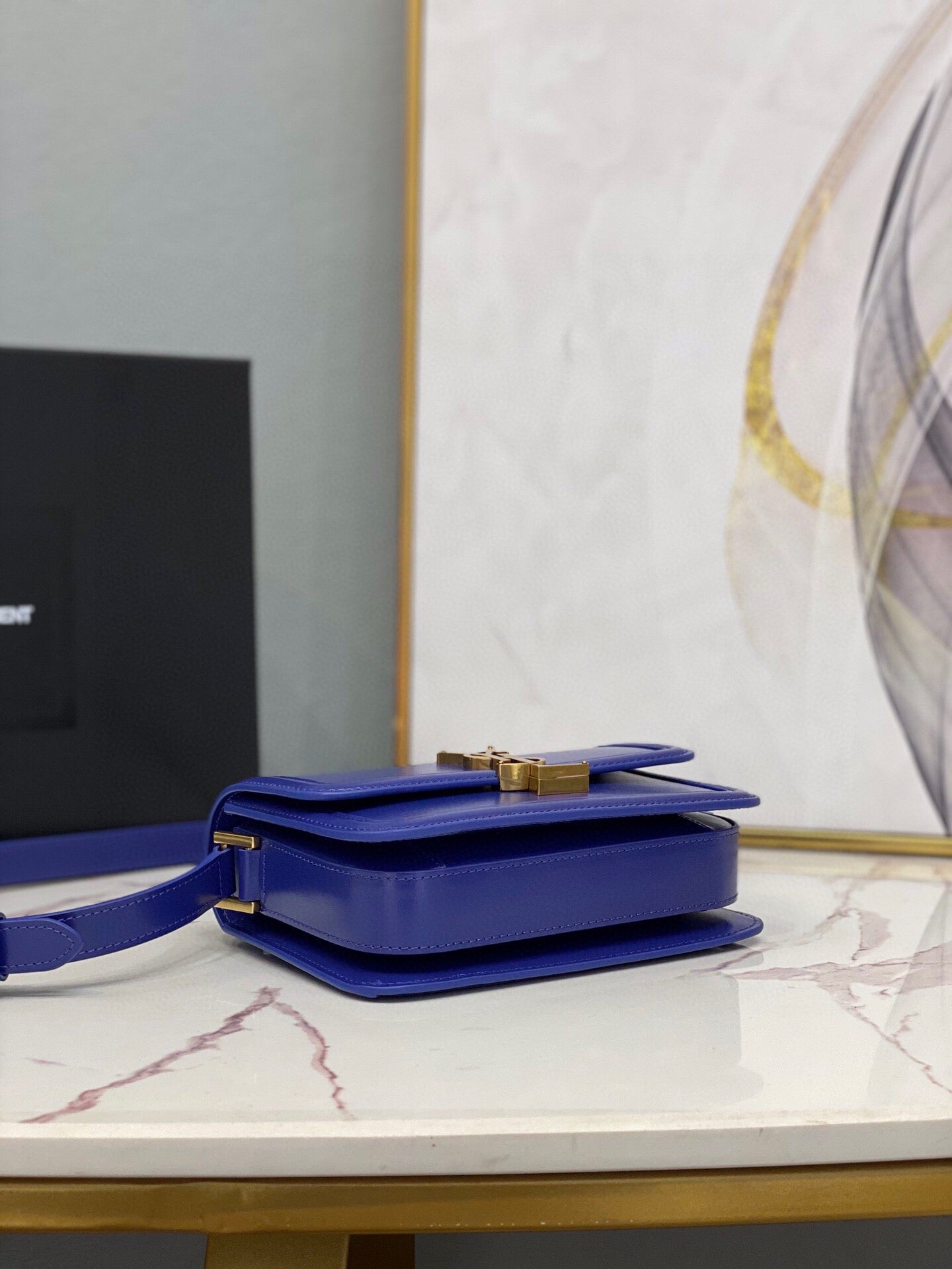 GLAMI Solferino MeGLAMIum Satchel In Box Navy Blue For Women 9in/23cm YSLÃ‚Â 6343050SX0W4147