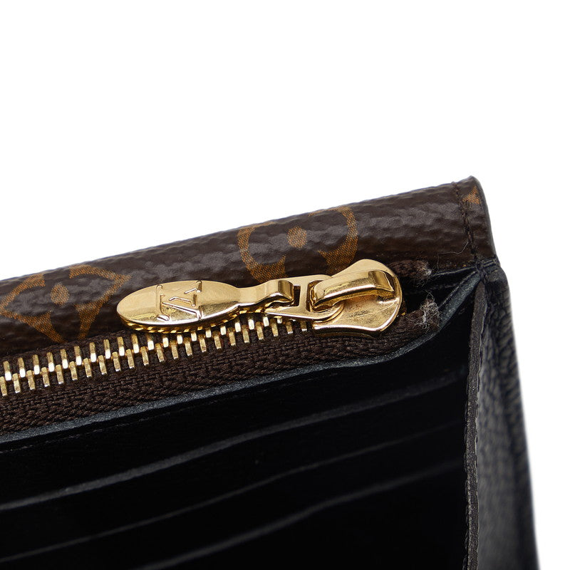 Louis Vuitton Monogram Portfolio Double V Long Wallet M64319 Black Brown PVC Leather  Louis Vuitton