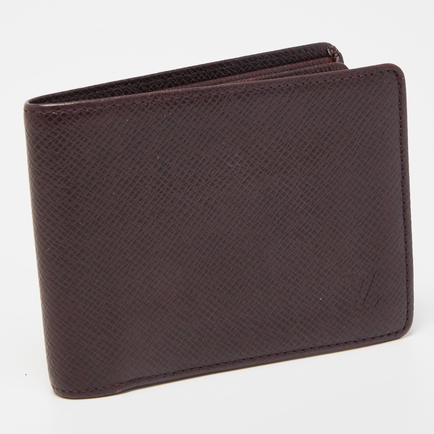 Louis Vuitton Burgundy Taiga Leather Bifold Wallet