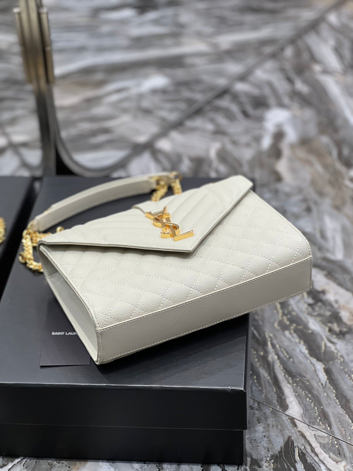 GLAMI Envelope MeGLAMIum Chain Bag White For Women, Women’s Bags 9.4in/24cm YSL