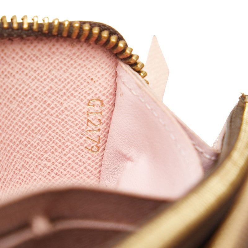 Louis Vuitton Damier Long Wallet Portefeuile Clemence N41626 Rose Pink Brown