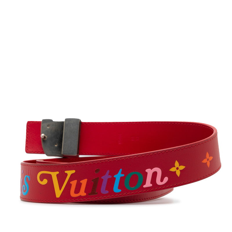 Louis Vuitton Monogram New Wave Sanctuary Belt 32/80 M0096 Red Multicolor Leather  Louis Vuitton
