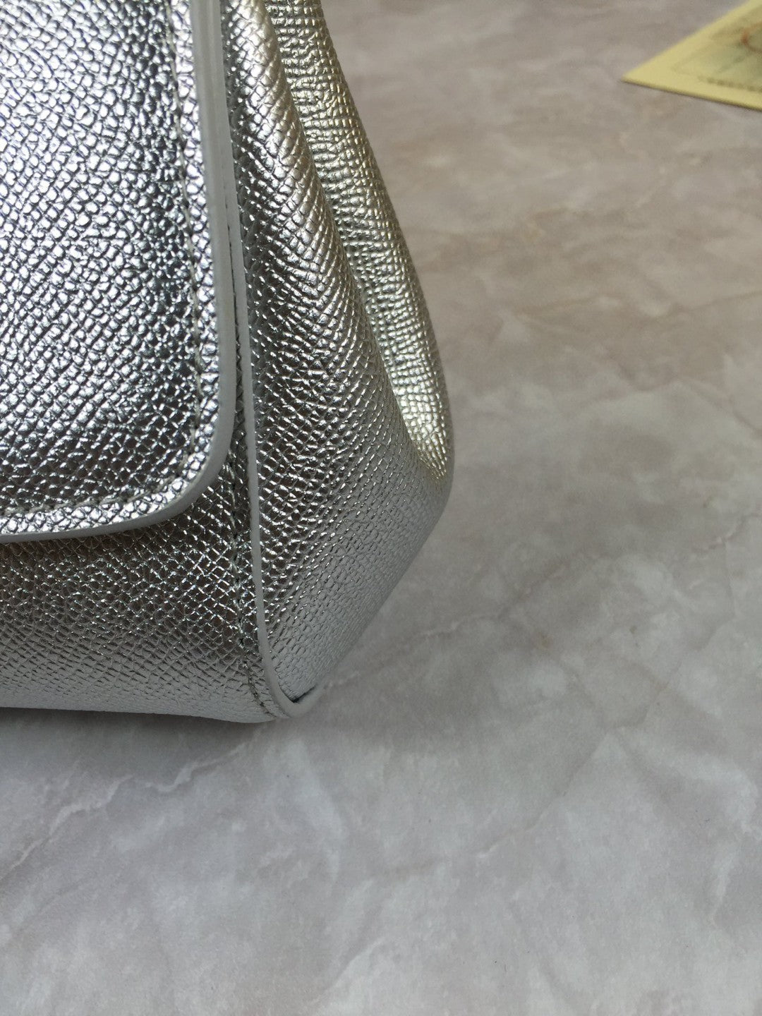GLAMI MeGLAMIum Sicily Handbag In Dauphine Silver For Women 10.2in/26cm GLAMI