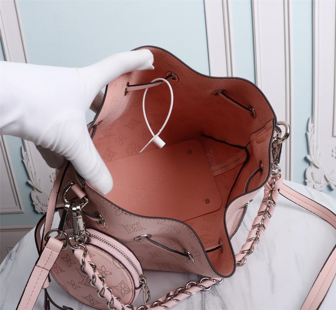LV Bella Bucket Bag Mahina Magnolia Pink For Women, WomenÃ¢â‚¬â„¢s Handbags, Shoulder And Crossbody Bags 7.5in/22cm LV M57068