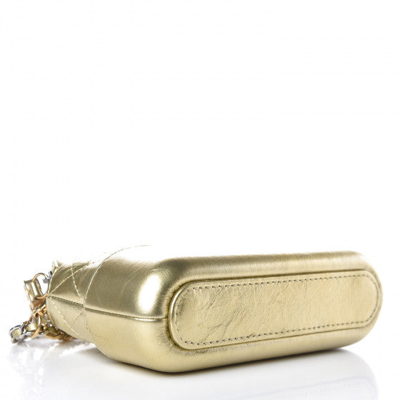 CHANEL METALLIC AGED QUILTED CALFSKIN SMALL GABRIELLE CLUTCH