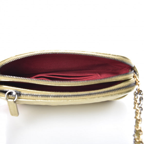 CHANEL METALLIC AGED QUILTED CALFSKIN SMALL GABRIELLE CLUTCH
