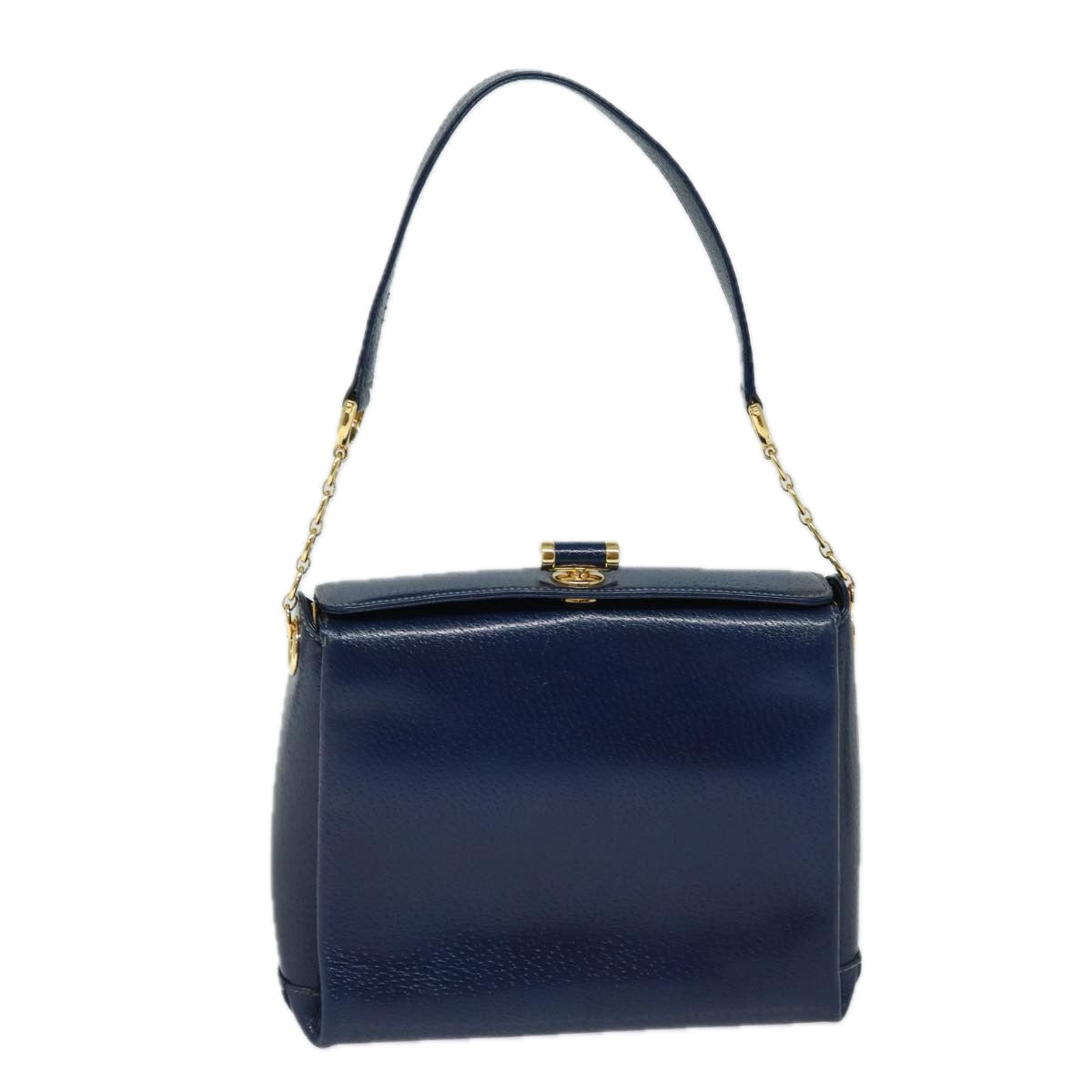 GUCCI Shoulder Bag Leather Navy 80069