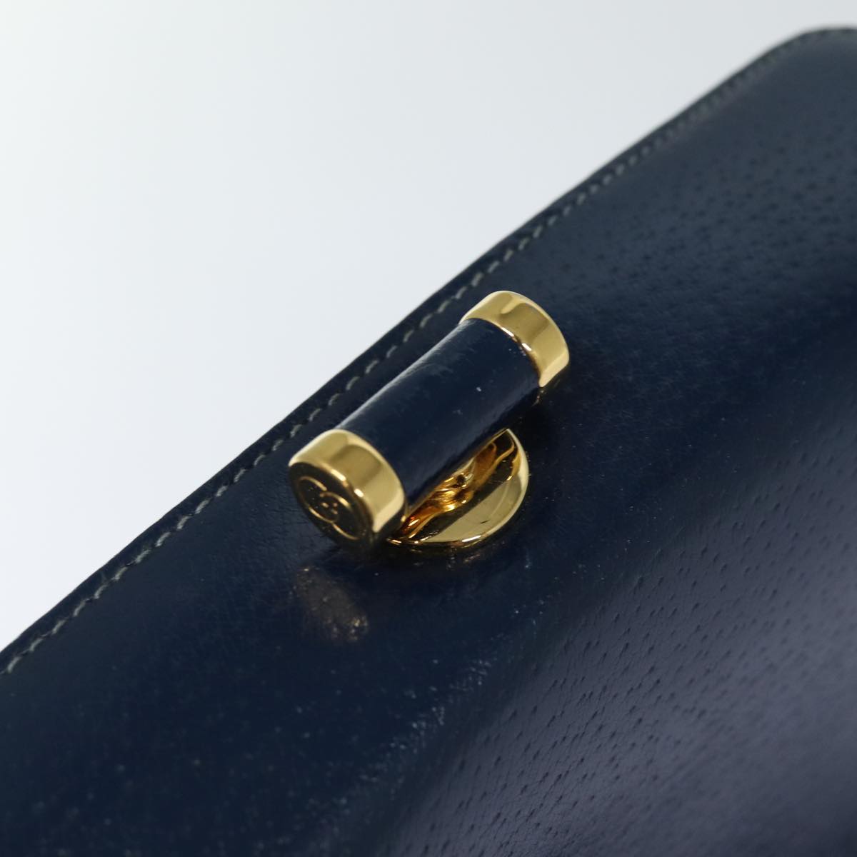 GUCCI Shoulder Bag Leather Navy 80069
