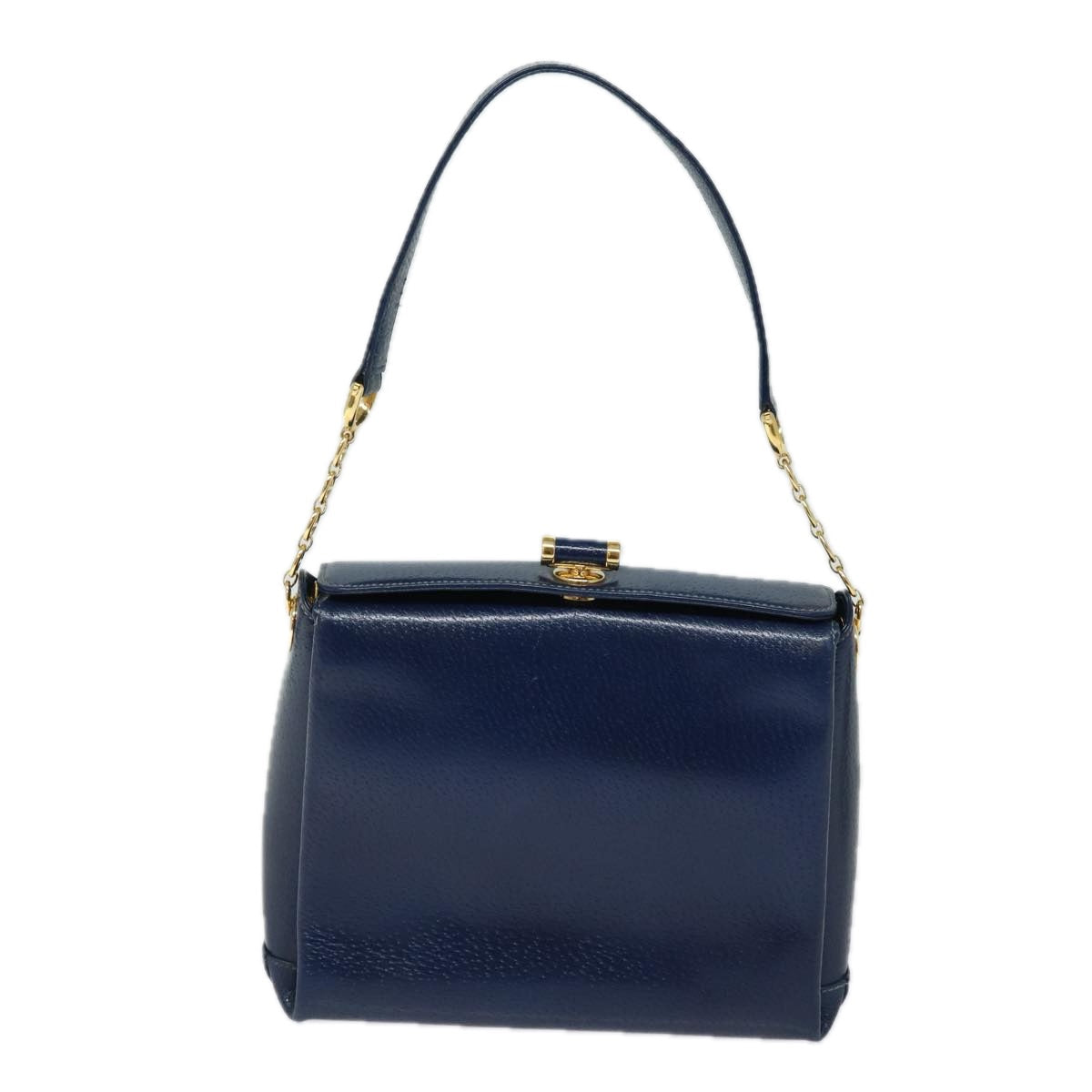 GUCCI Shoulder Bag Leather Navy 80069
