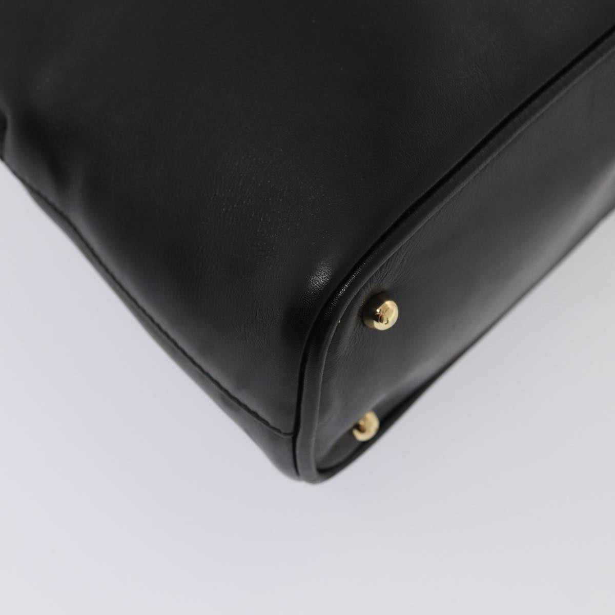 GUCCI Bamboo Hand Bag Leather 2way Black 000 122 0290 80072