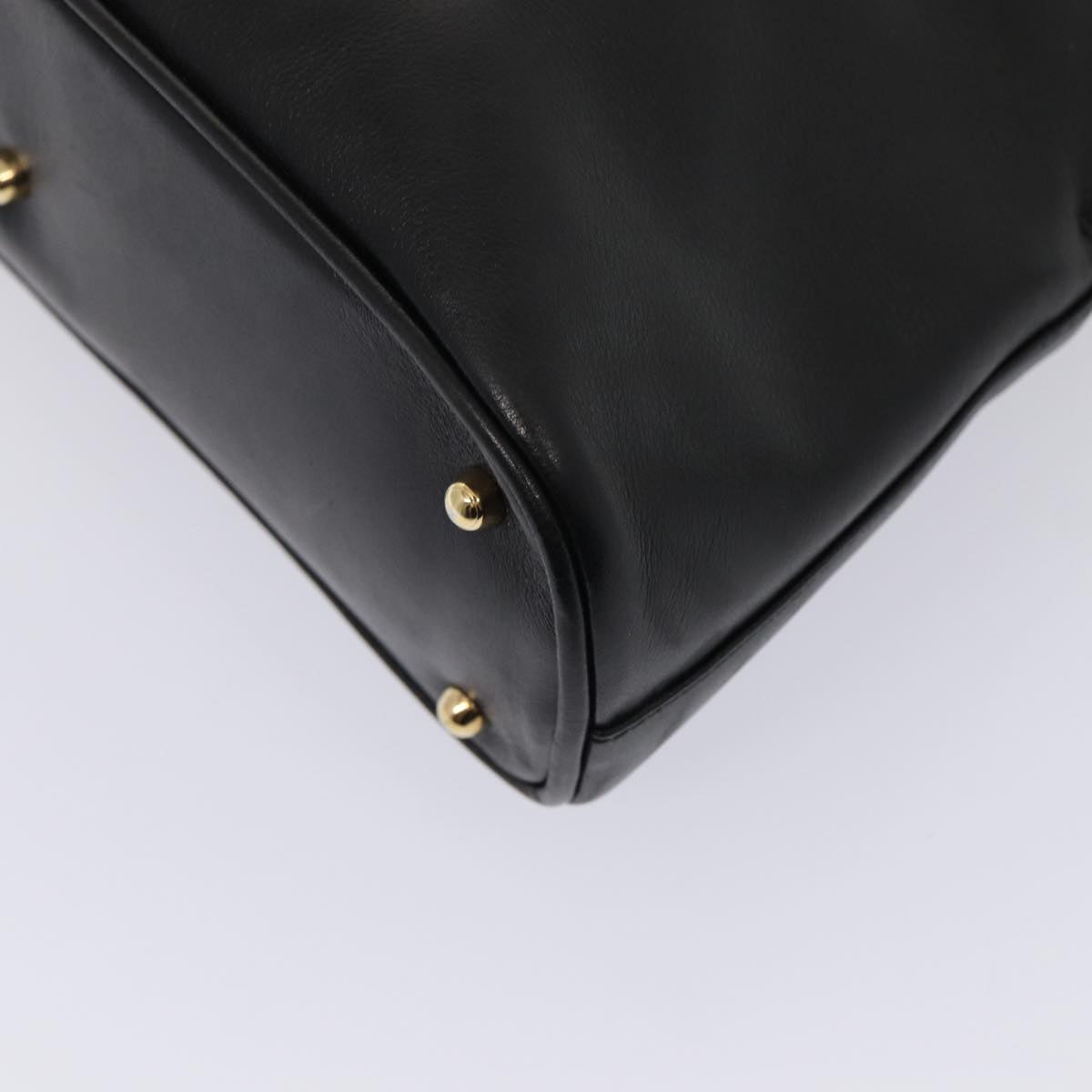 GUCCI Bamboo Hand Bag Leather 2way Black 000 122 0290 80072