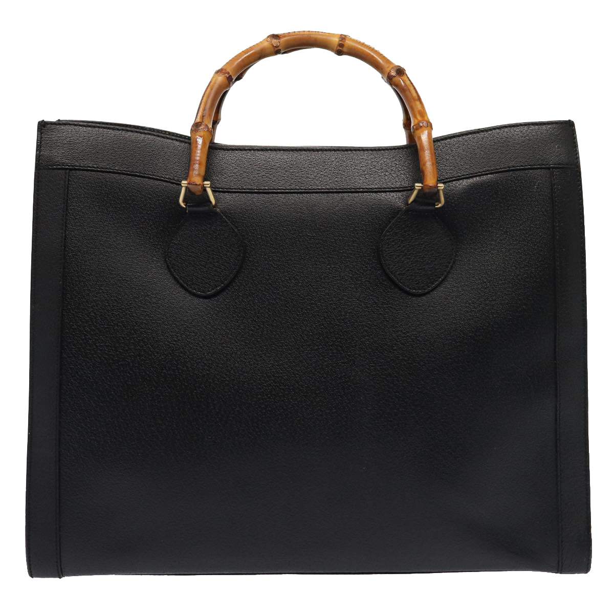 GUCCI Bamboo Hand Bag Leather Black 002 1186 0259 80116