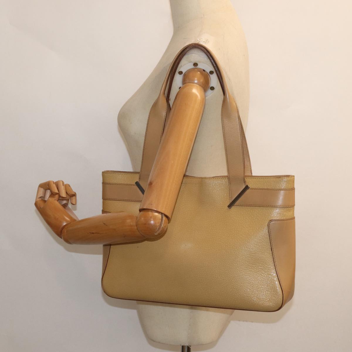 GUCCI Hand Bag Leather Beige 002 1135 80121