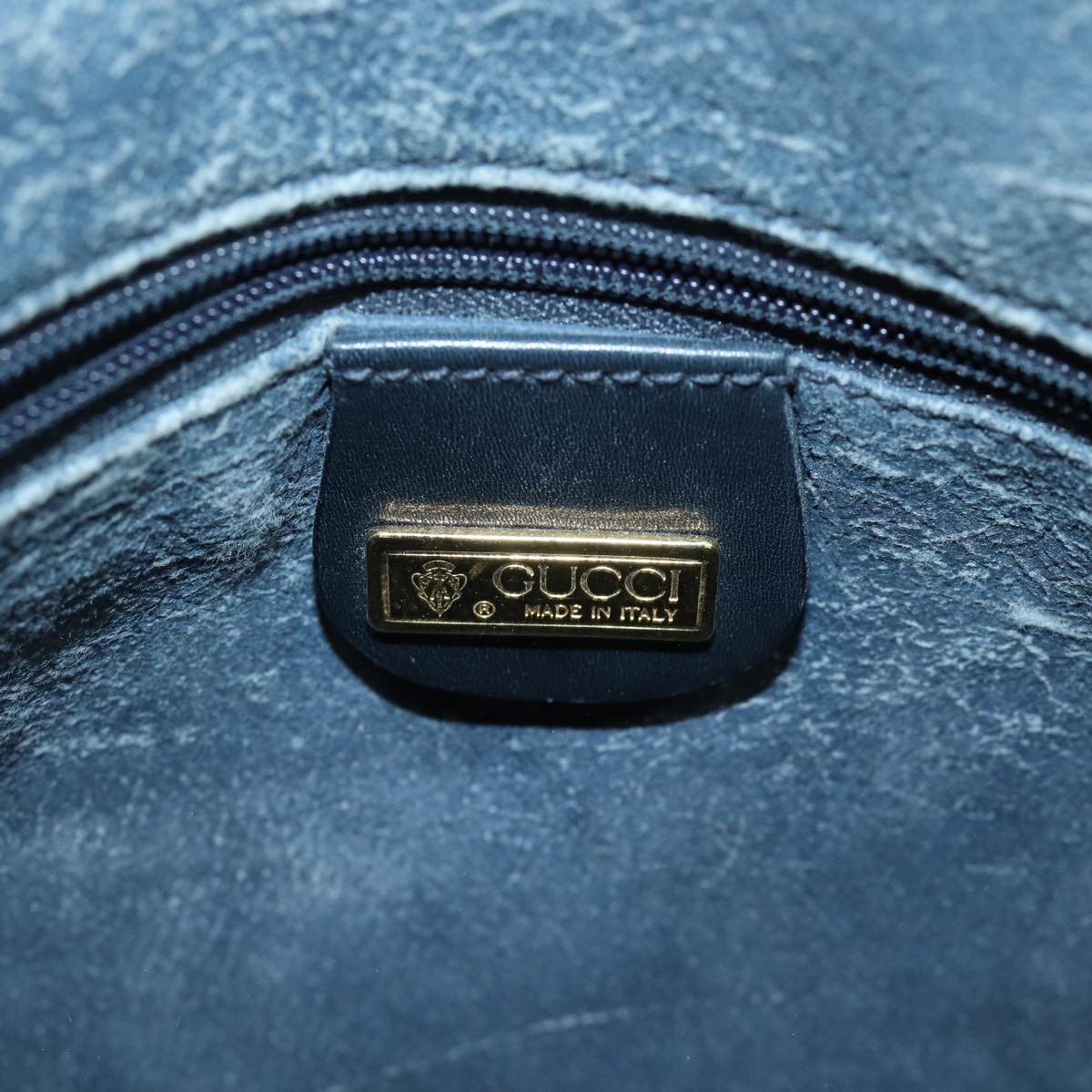 GUCCI Micro GG Supreme Hand Bag PVC 2way Navy 002 122 0033 80122