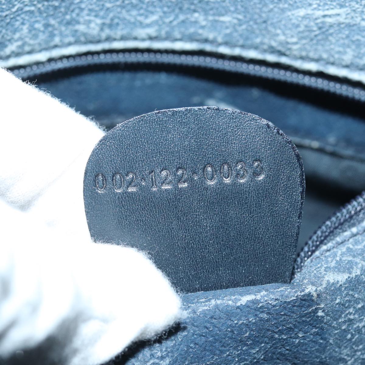 GUCCI Micro GG Supreme Hand Bag PVC 2way Navy 002 122 0033 80122