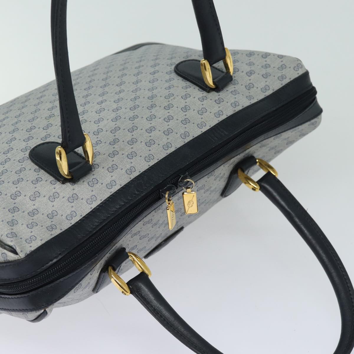 GUCCI Micro GG Supreme Hand Bag PVC 2way Navy 002 122 0033 80122